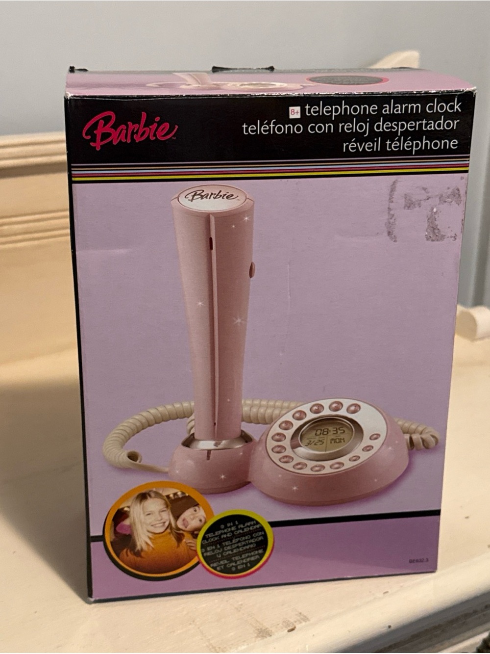 Barbie Telephone Alarm Clock Calendar New opened box vintage pink